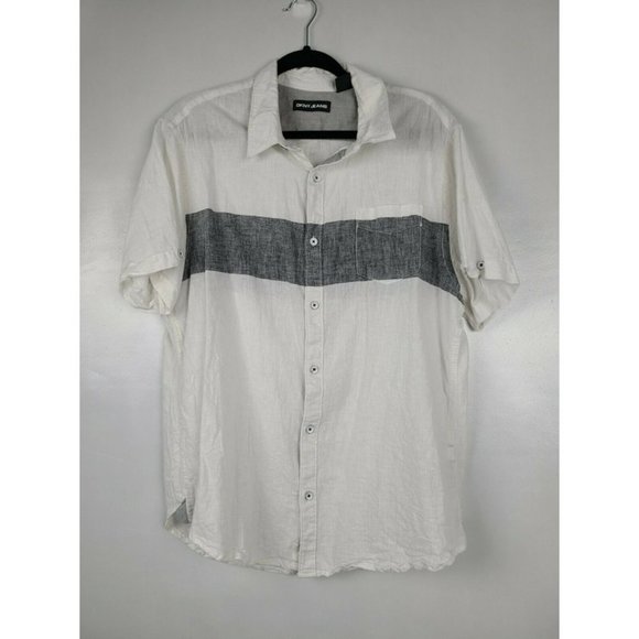Dkny Other - Dkny Jeans Shirt XL White Linen Blend Short Sleeve